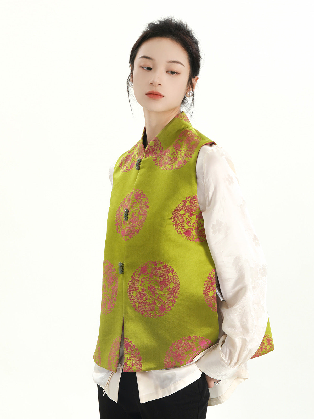 Reversible bud stand collar vest