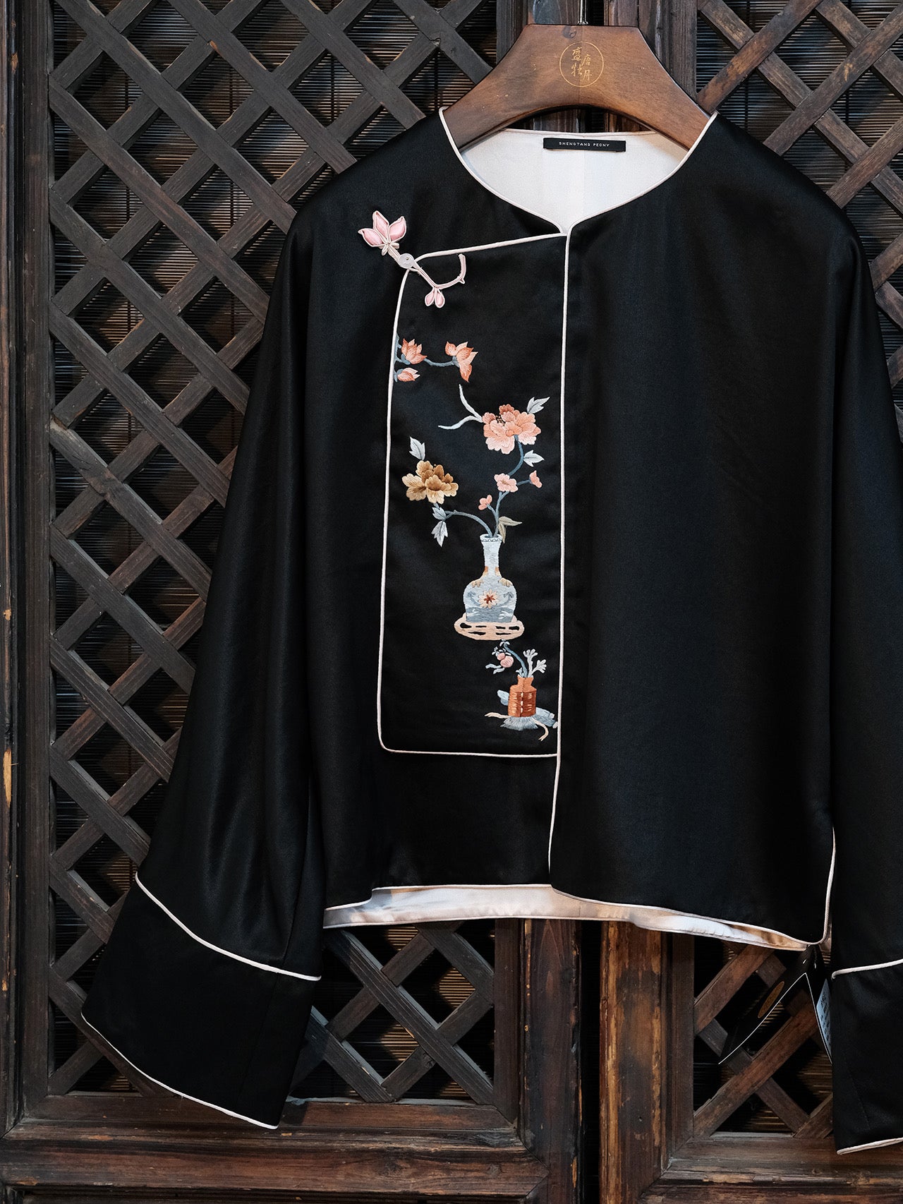 Satin silk hand-embroidered clothes