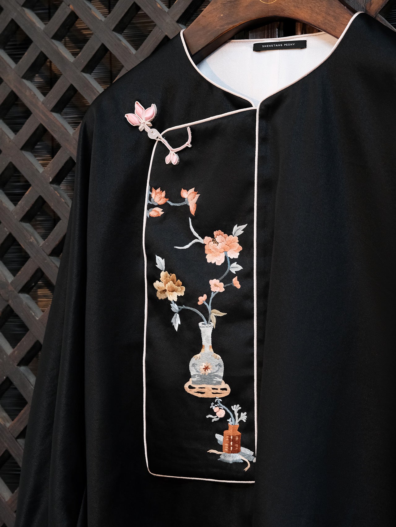 Satin silk hand-embroidered clothes