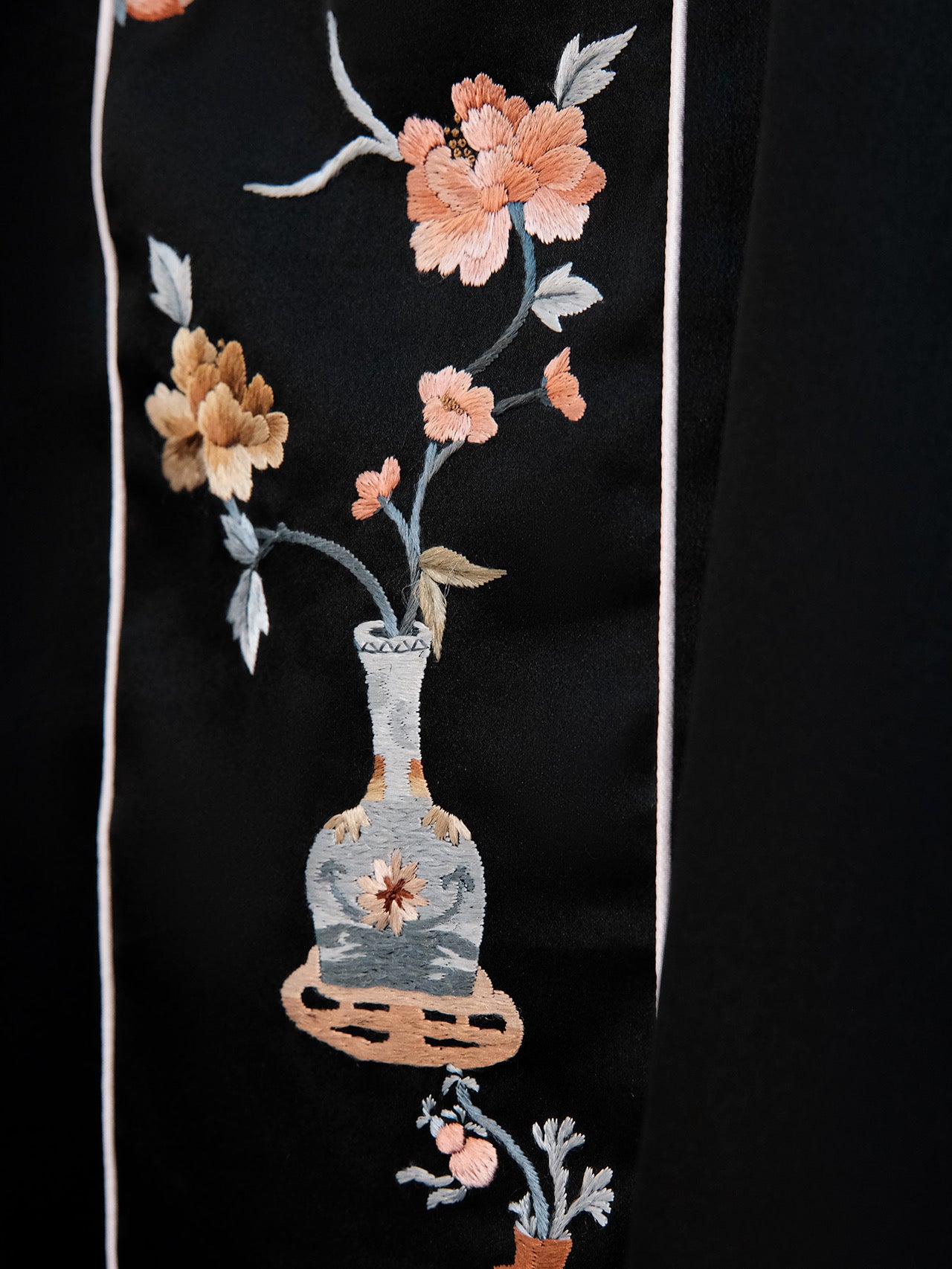 Satin silk hand-embroidered clothes
