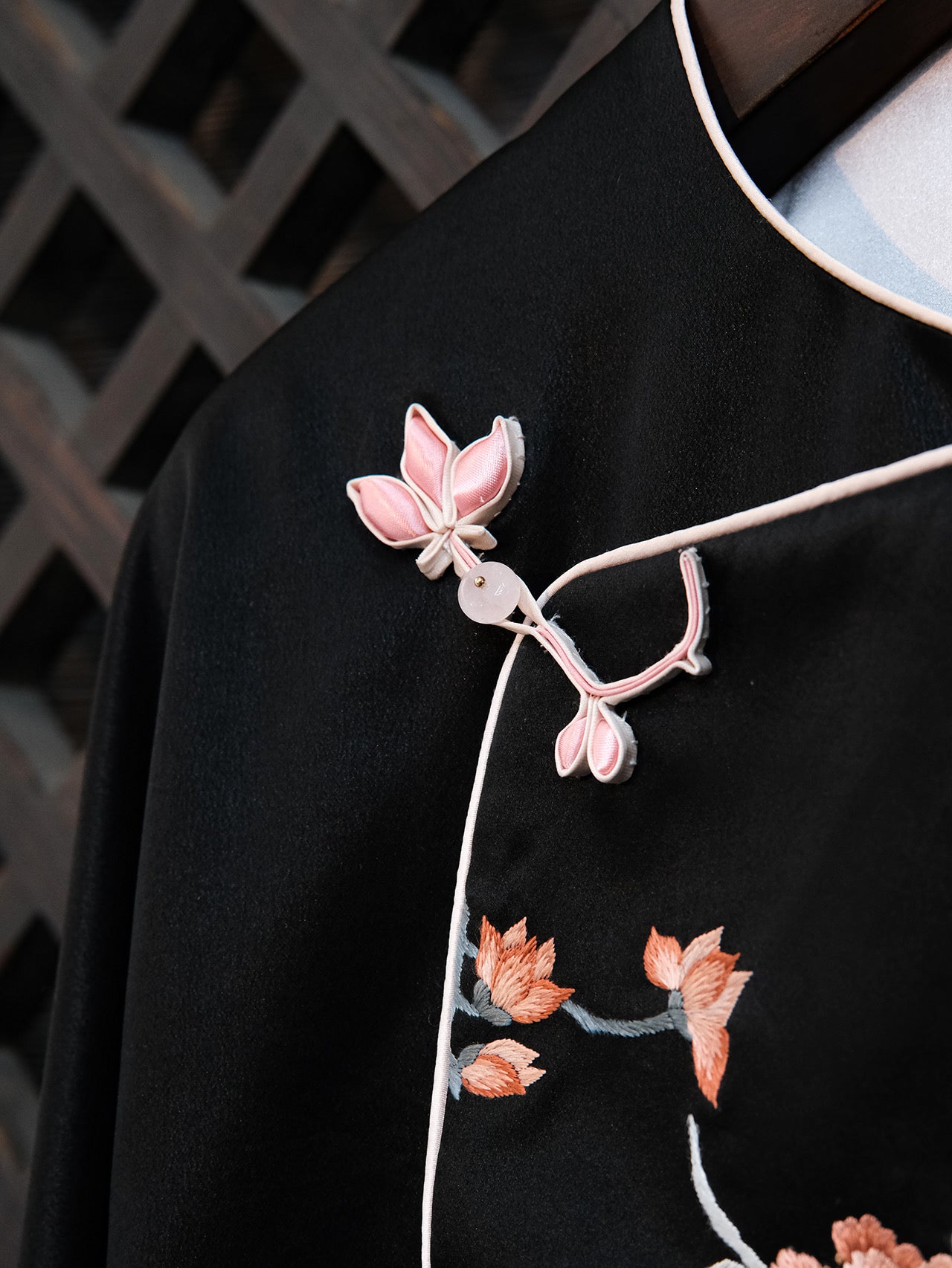 Satin silk hand-embroidered clothes
