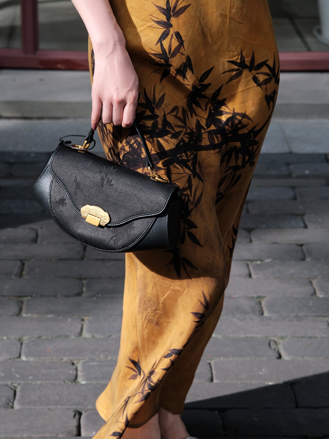 bamboo pattern long summer dress
