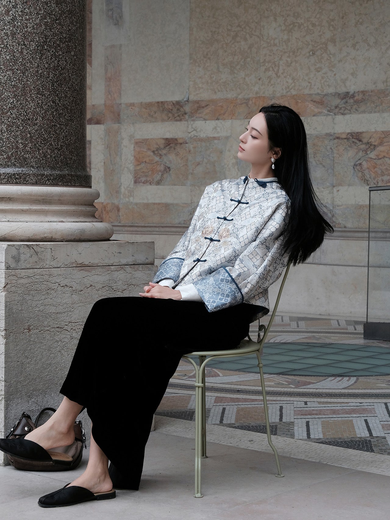Peony Embroidered Jacquard Jacket X Guo Pei