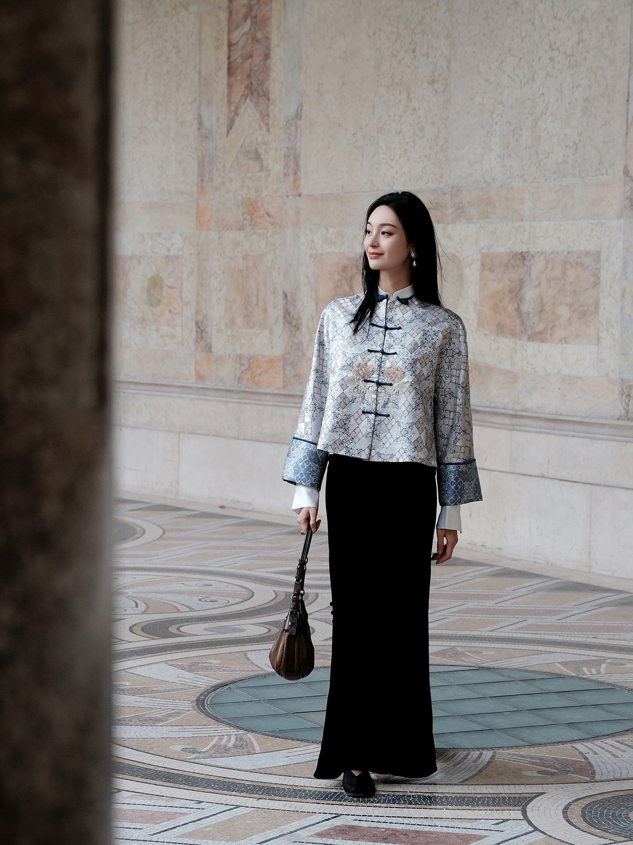 Peony Embroidered Jacquard Jacket X Guo Pei