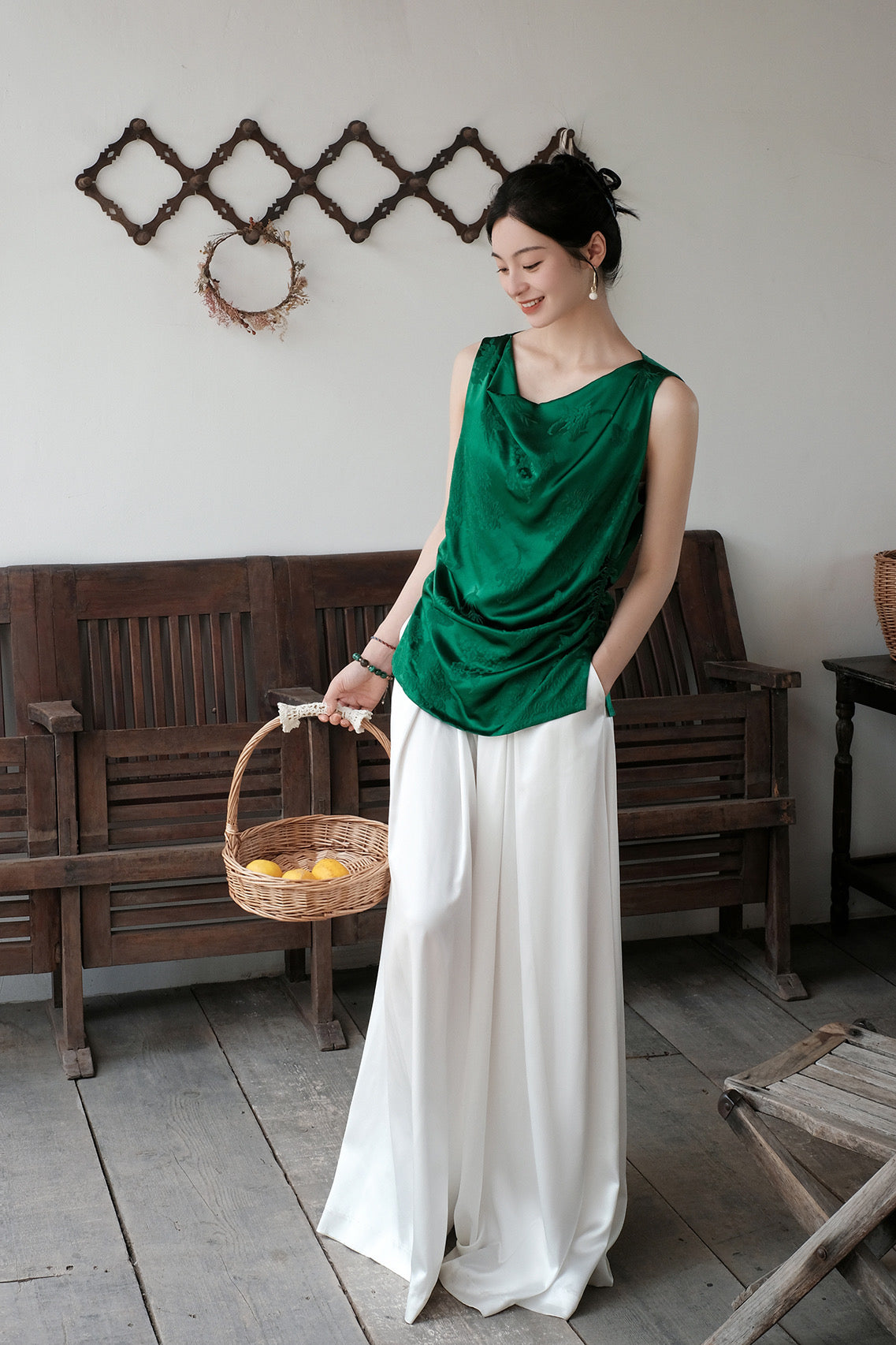 Vest with Asymmetrical Collar Design