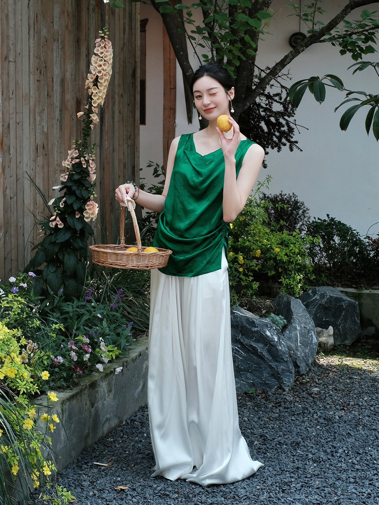 Vest with Asymmetrical Collar Design
