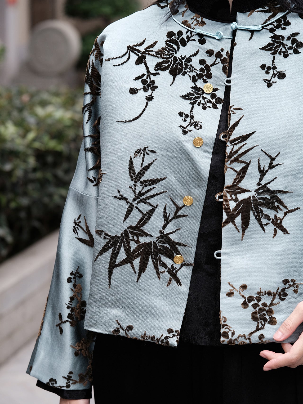 Plants satin jacket