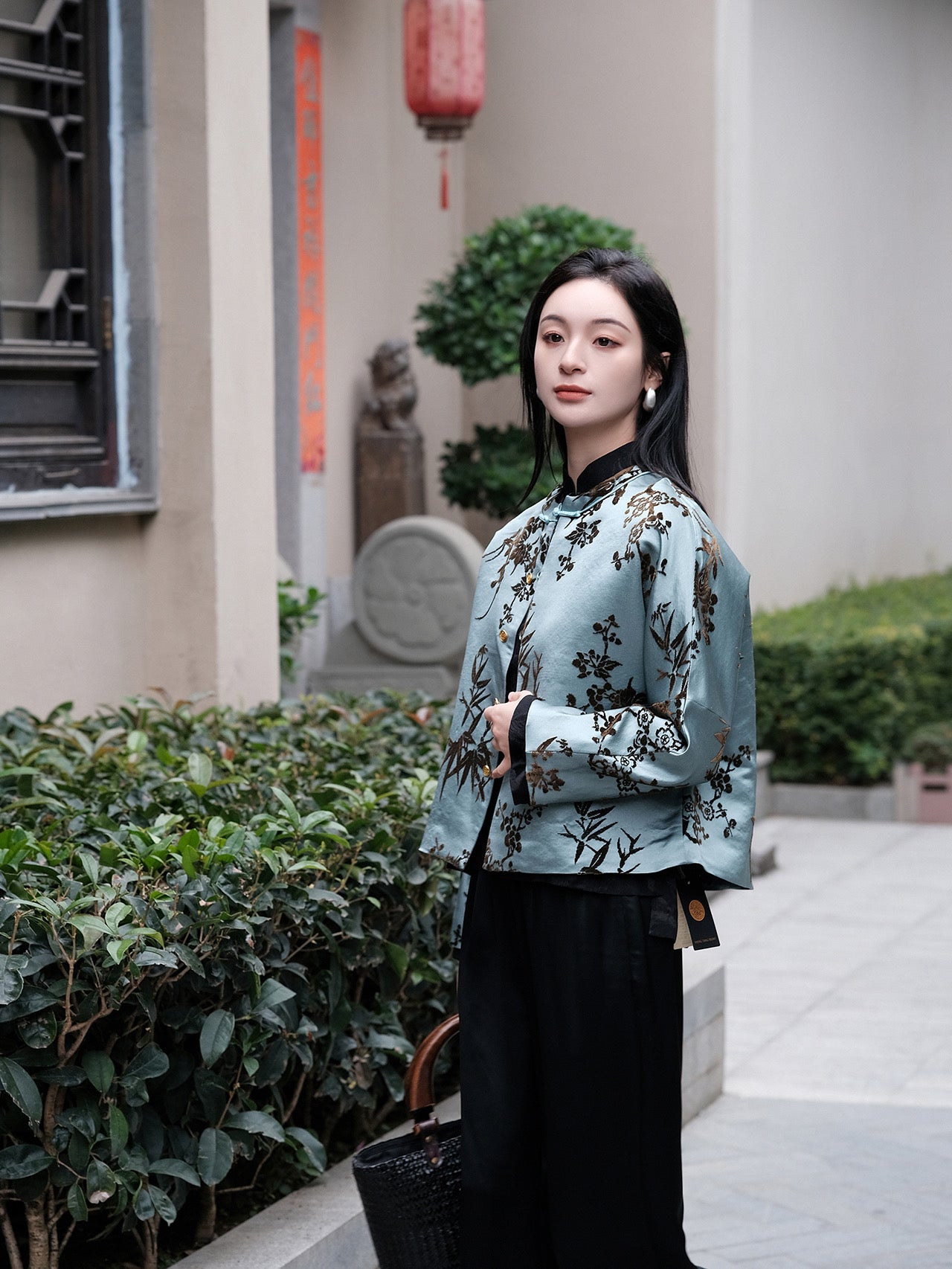 Plants satin jacket