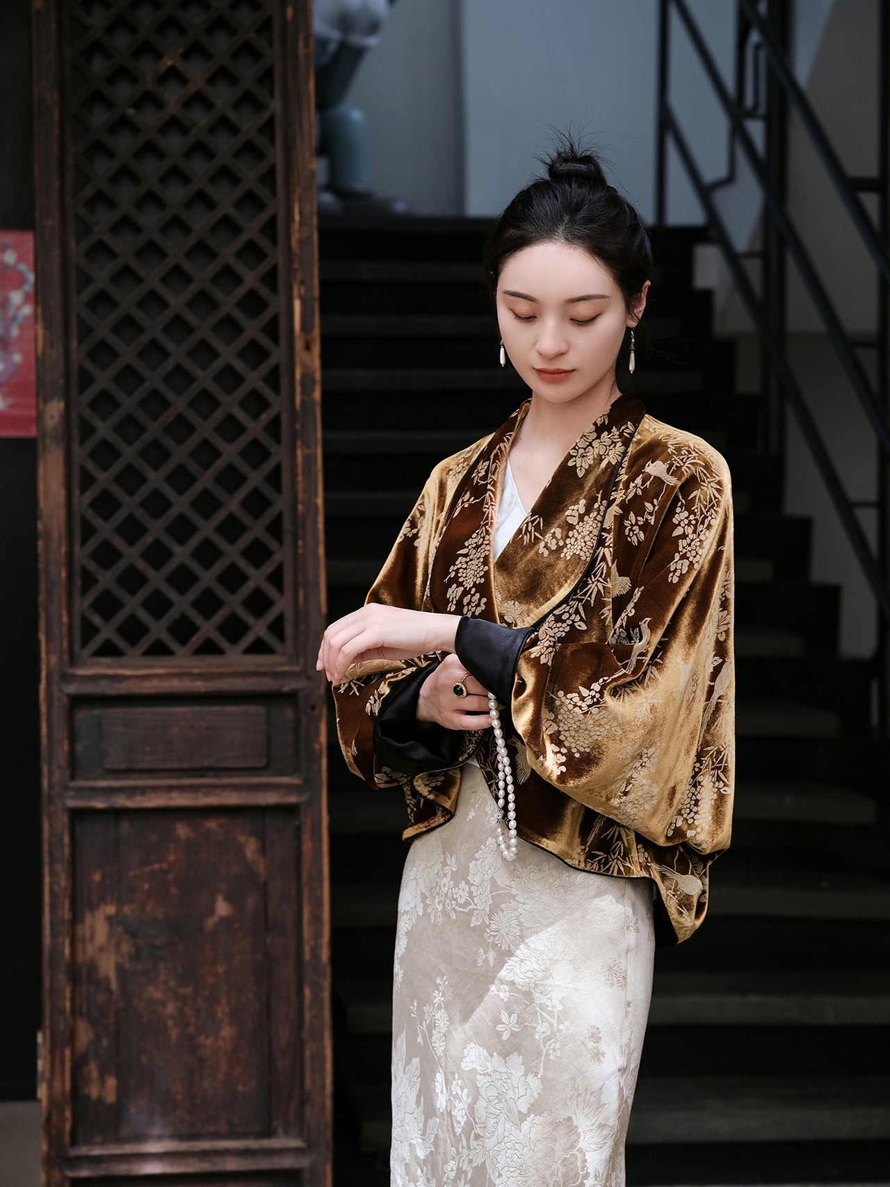 Gold velvet jacket