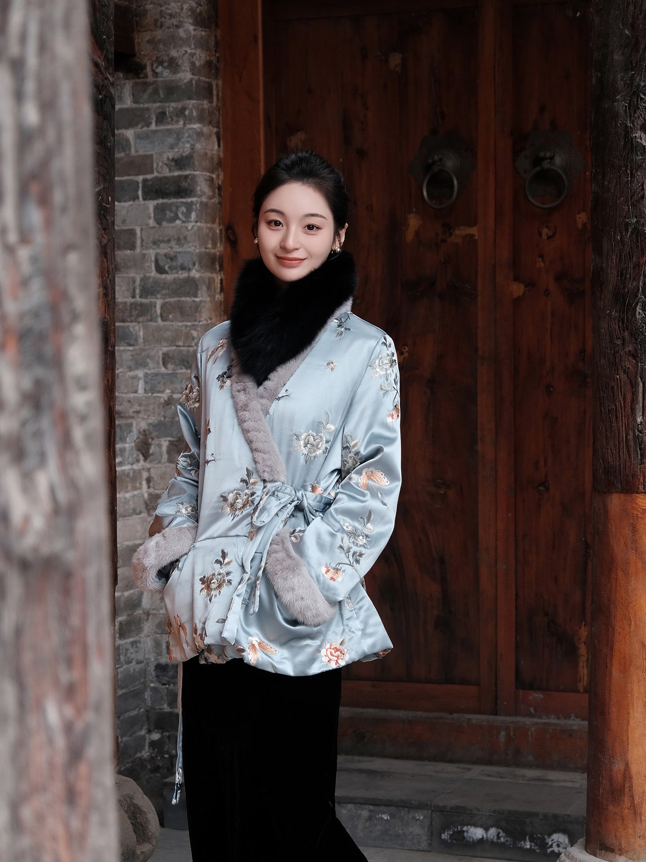 Silk hand push embroidered cotton clothing