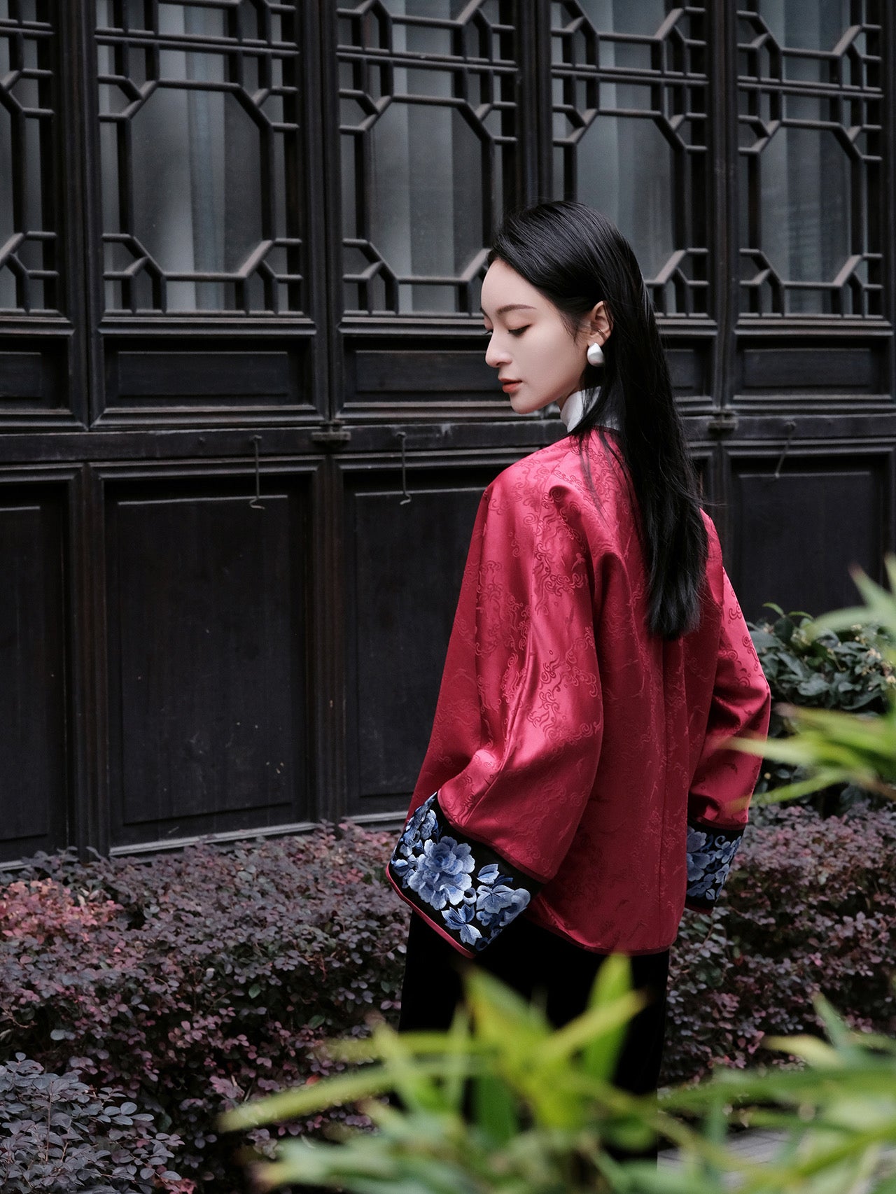 Hand embroidered red coat