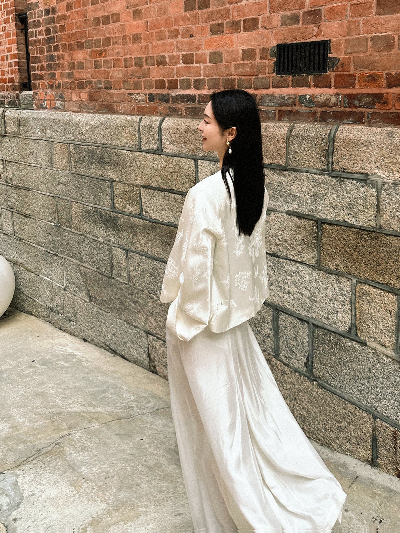 Pearl White French Beaded Jacket