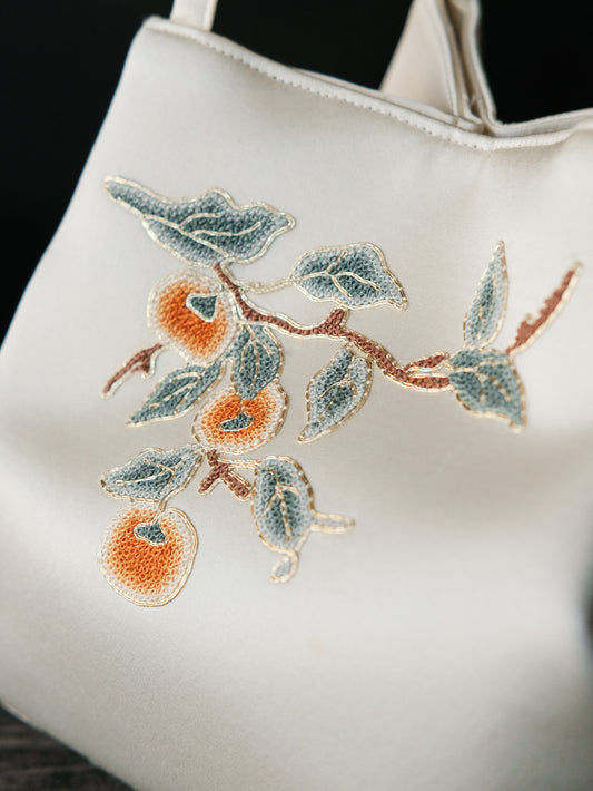 Ruyi Hand-Embroidered Seed Stitch Bag