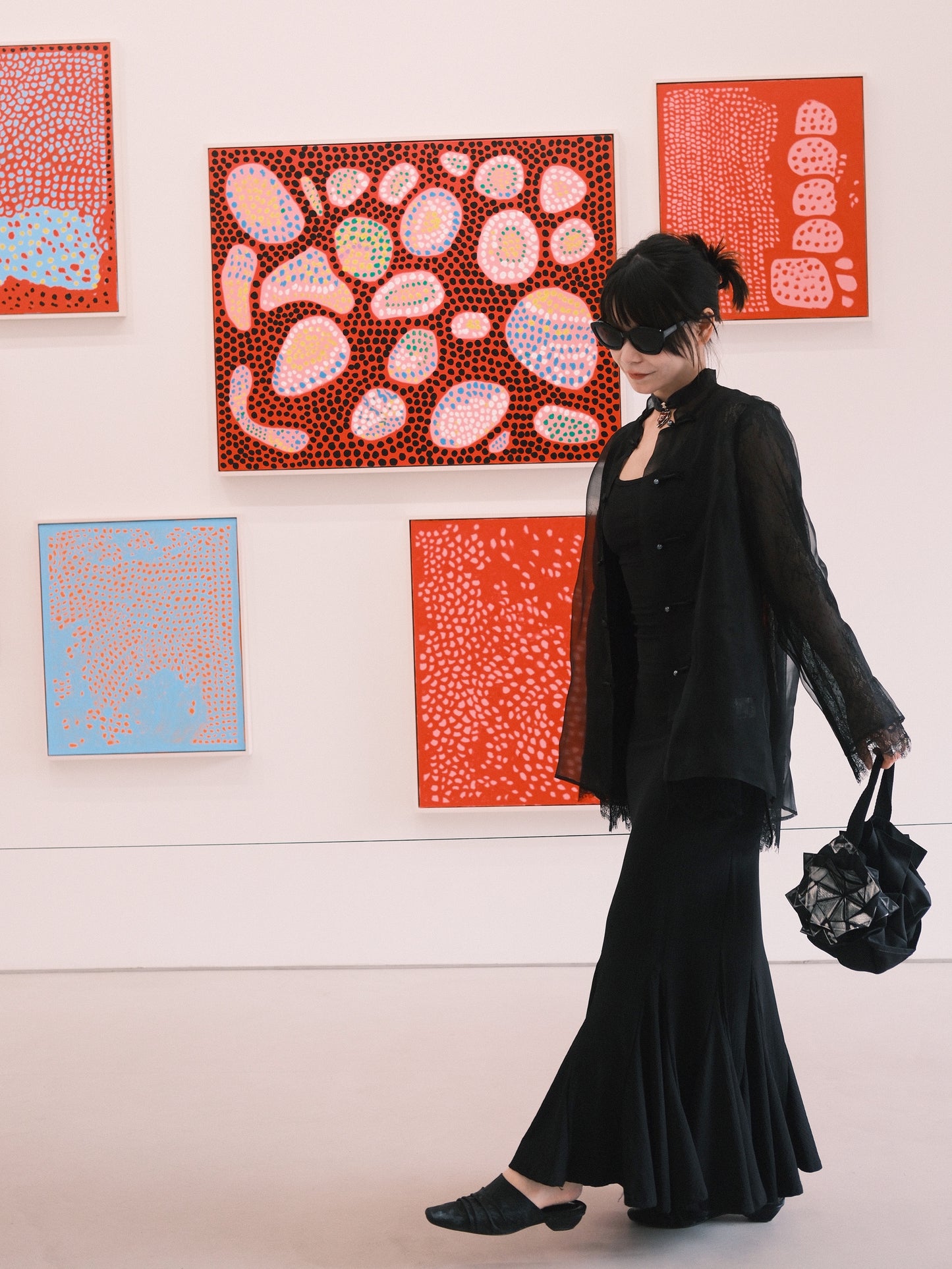 Black lace double layer jacket