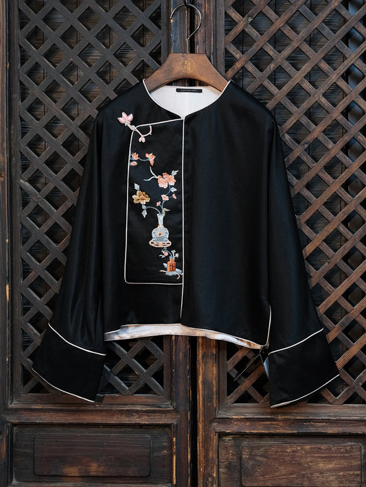 Satin silk hand-embroidered  clothes