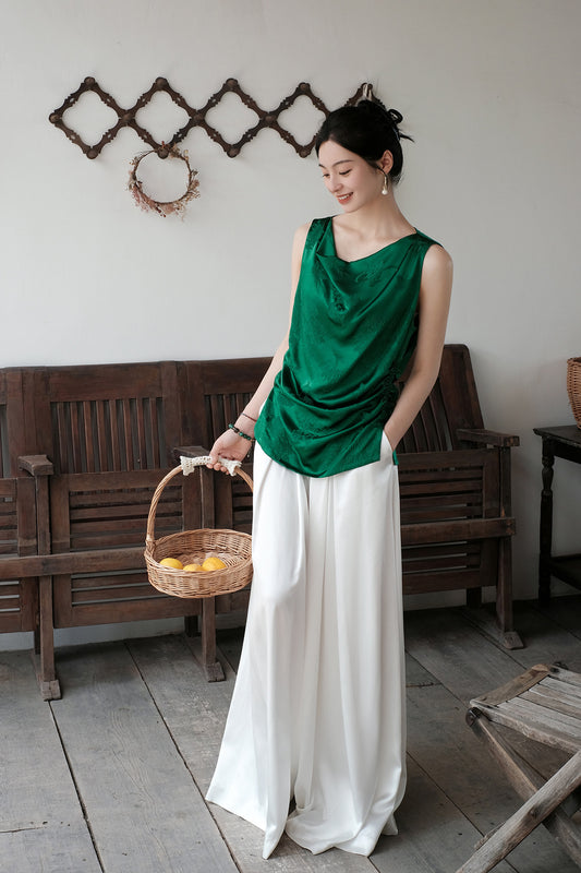 Vest with Asymmetrical Collar Design
