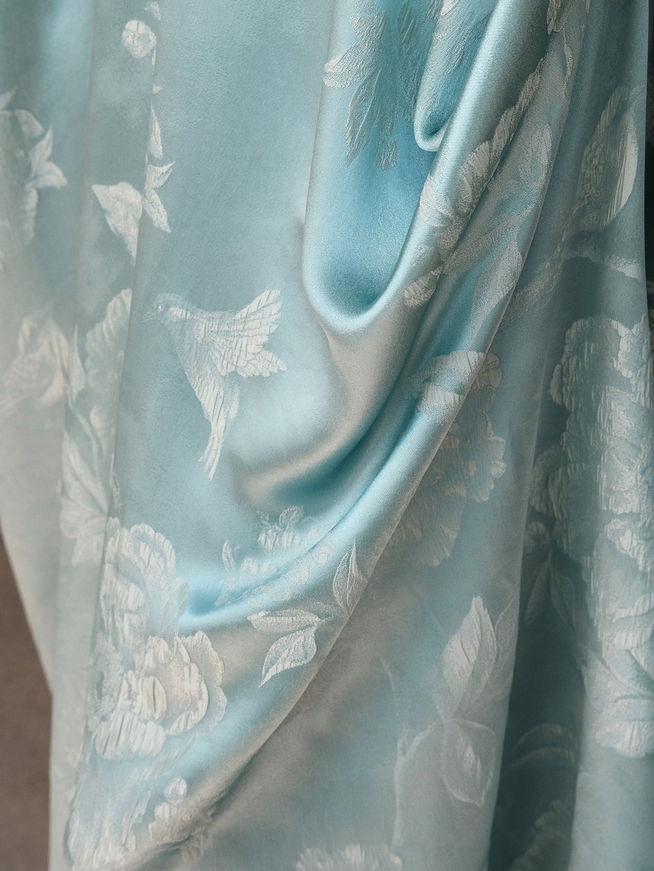 Water blue hibiscus dress