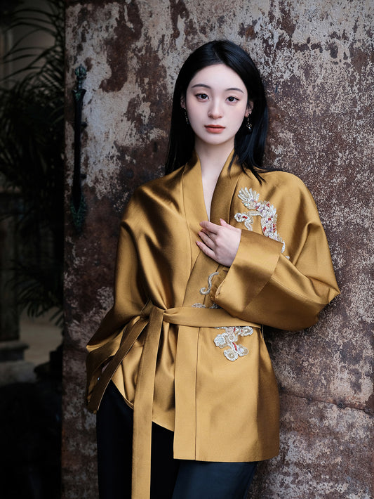 Tingqian Collection Dragon-Embroidered Jacket