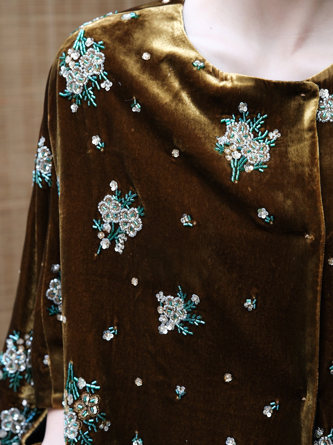Velvet beaded embroidered shawl