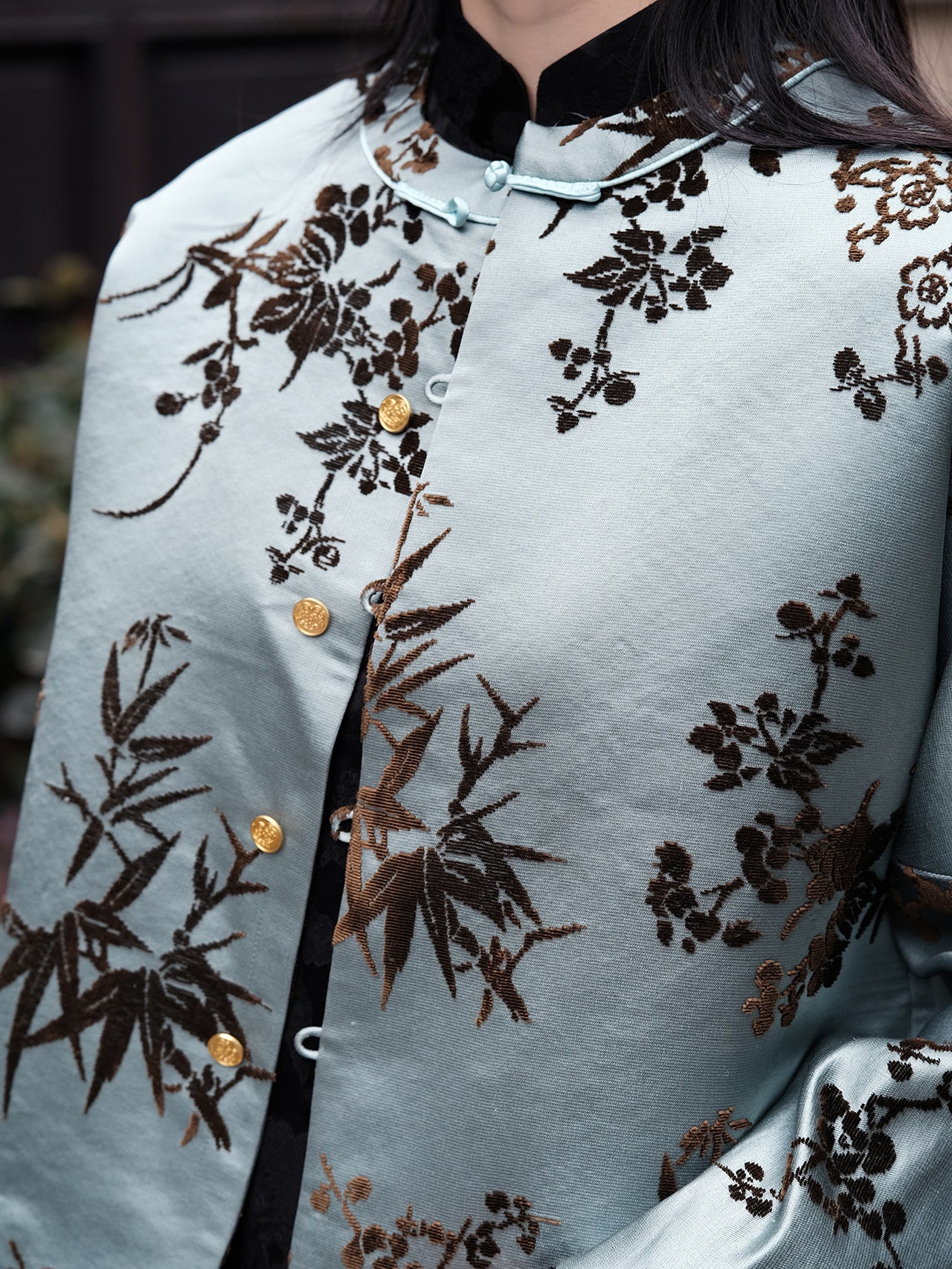 Plants satin jacket