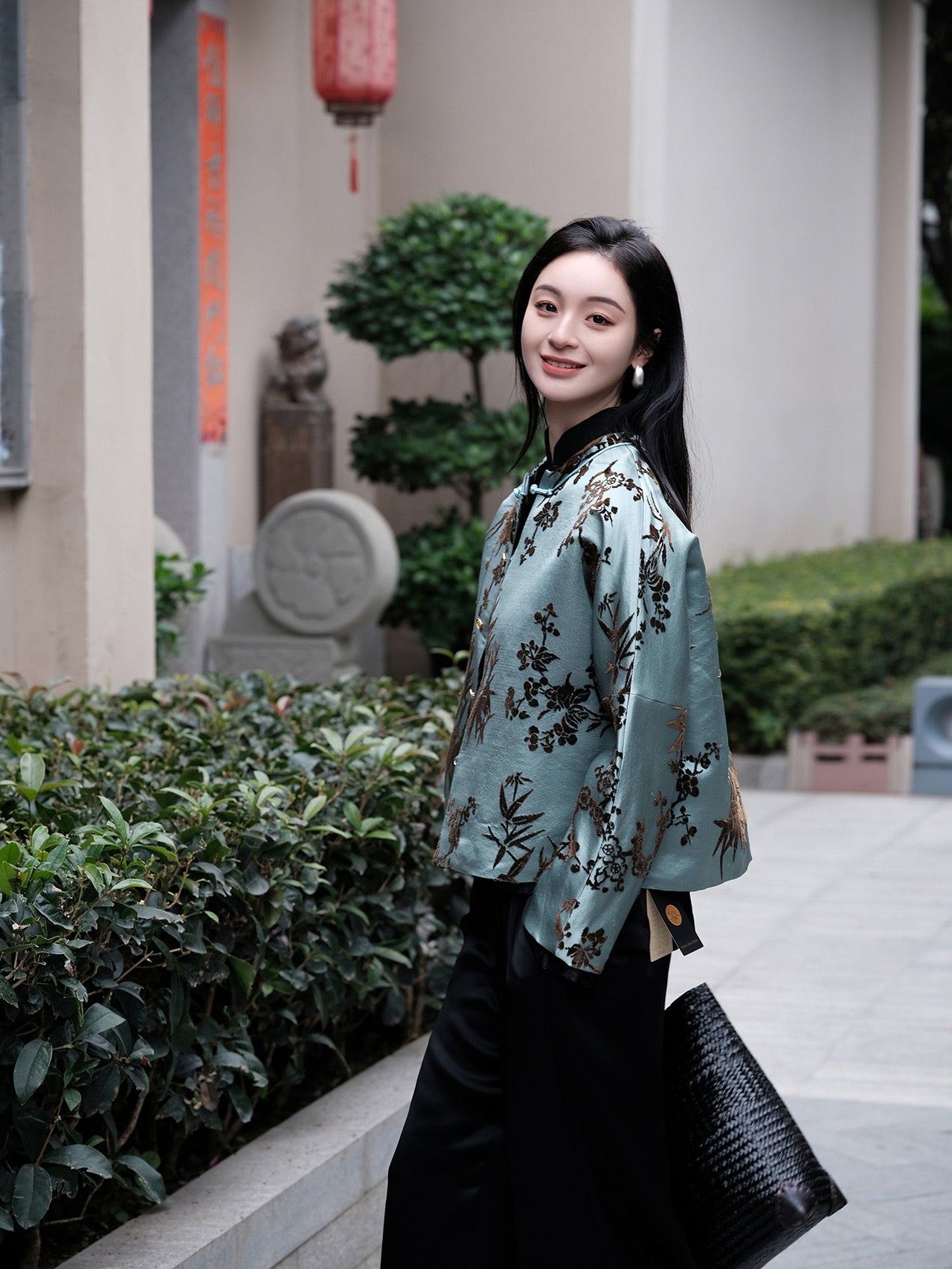 Plants satin jacket