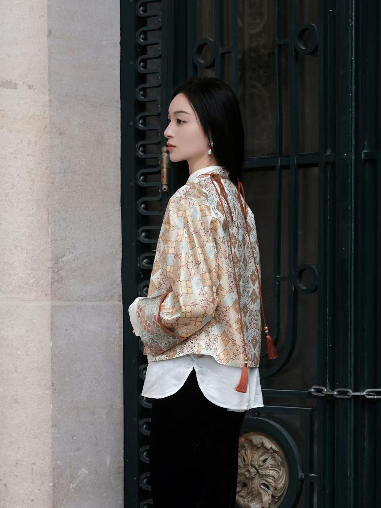 Peony Embroidered Jacquard Jacket X Guo Pei