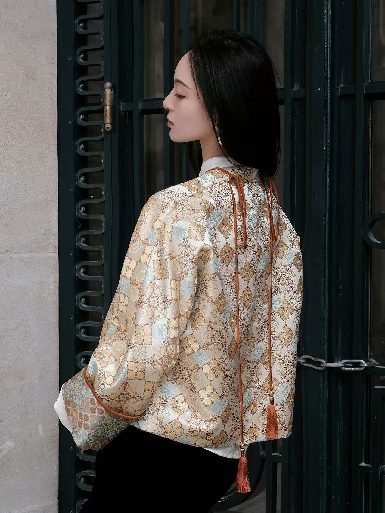 Peony Embroidered Jacquard Jacket X Guo Pei