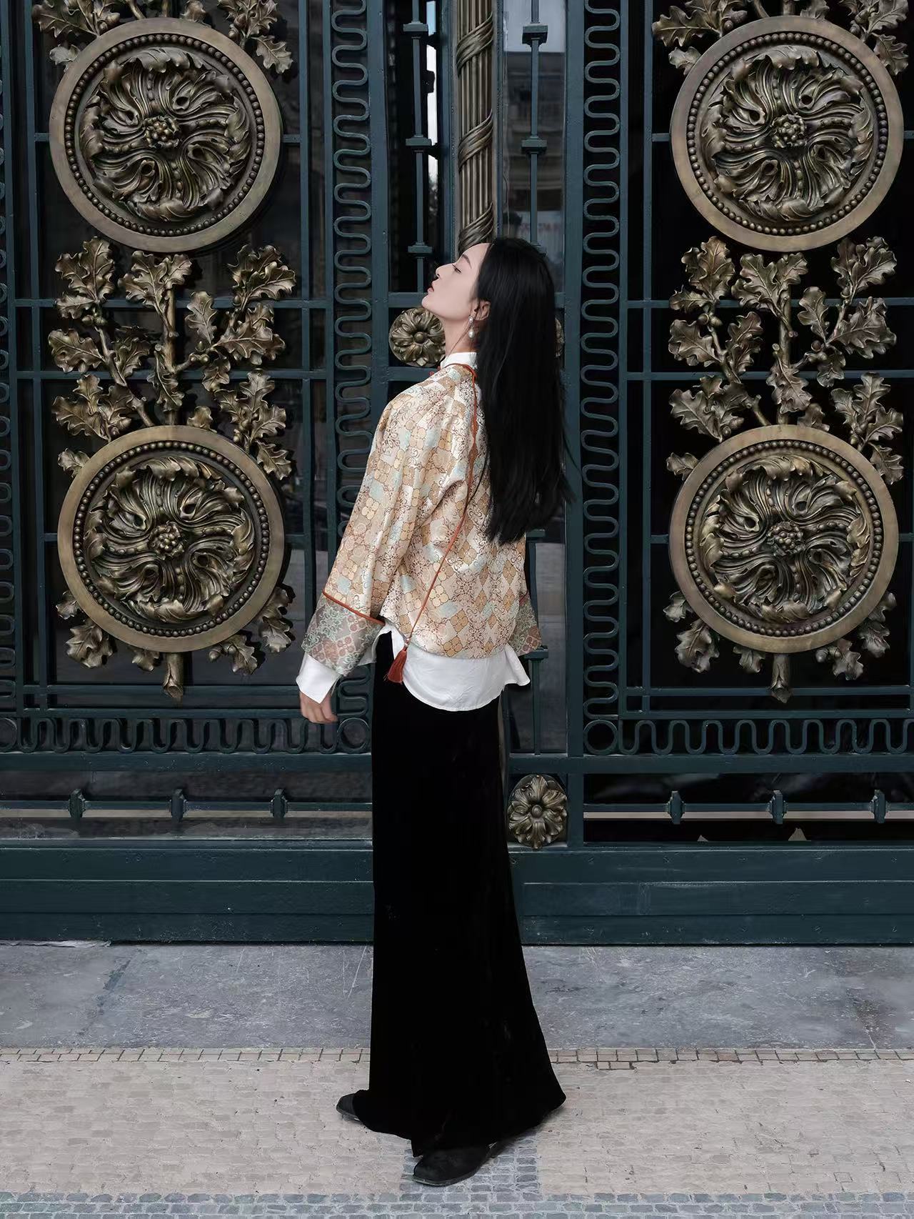 Peony Embroidered Jacquard Jacket X Guo Pei