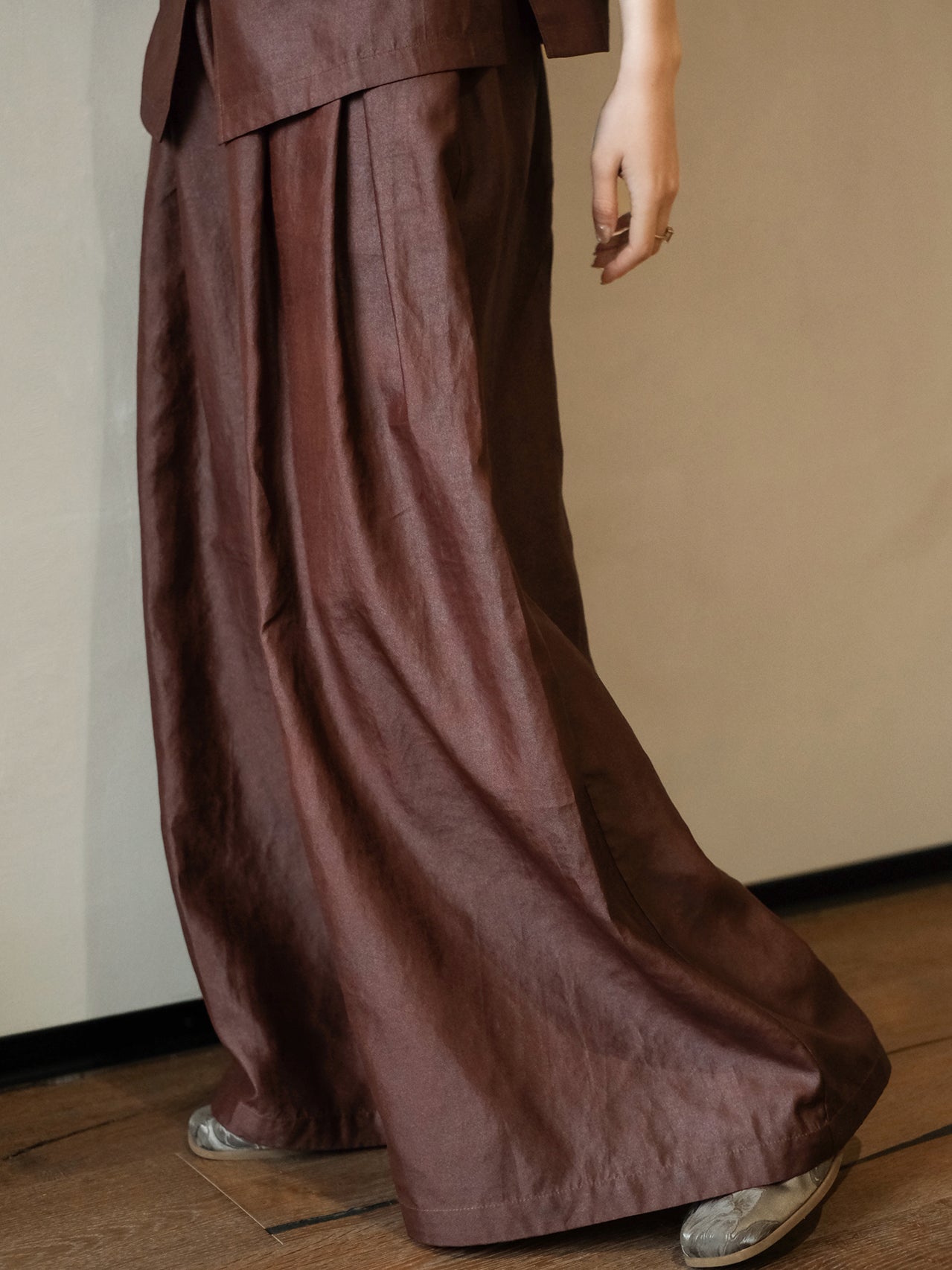 Red Yunsha Wide-Leg Pants