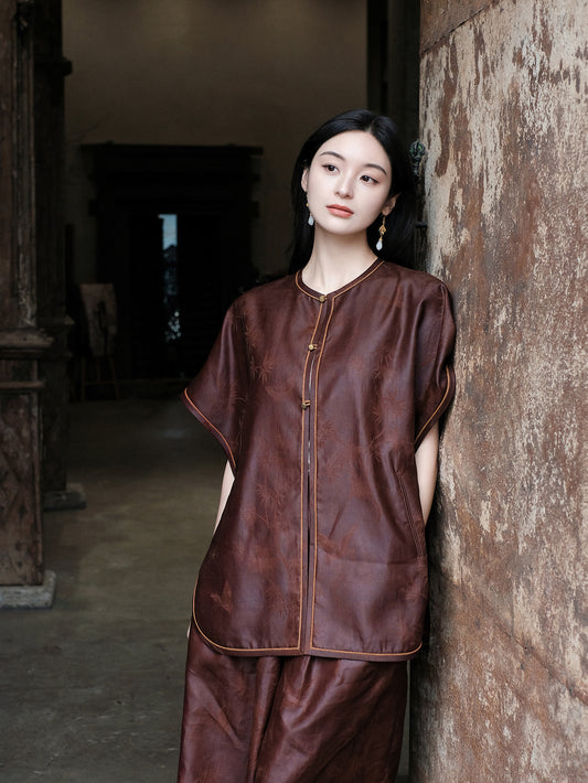 Rosewood Red Yunsha Reversible Jacket