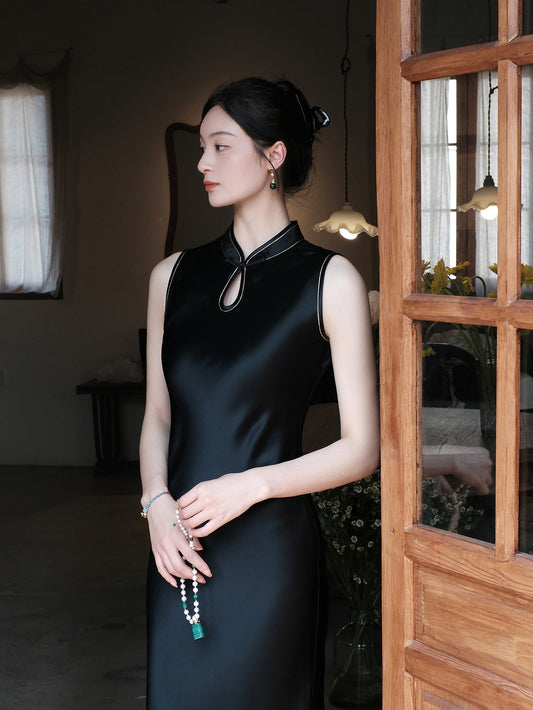 Modern Chinese-style Cheongsam Collar Fitted Mermaid Hem Dress