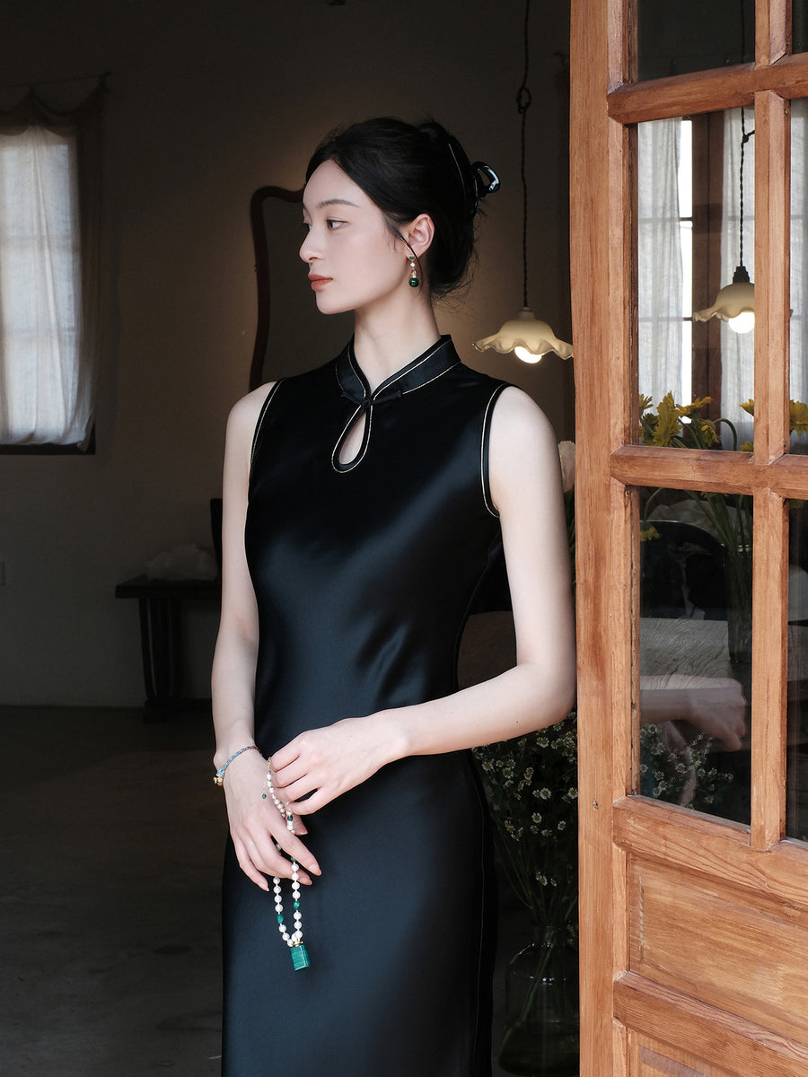 Modern Chinese-Style Cheongsam Collar Fitted Mermaid Hem Dress