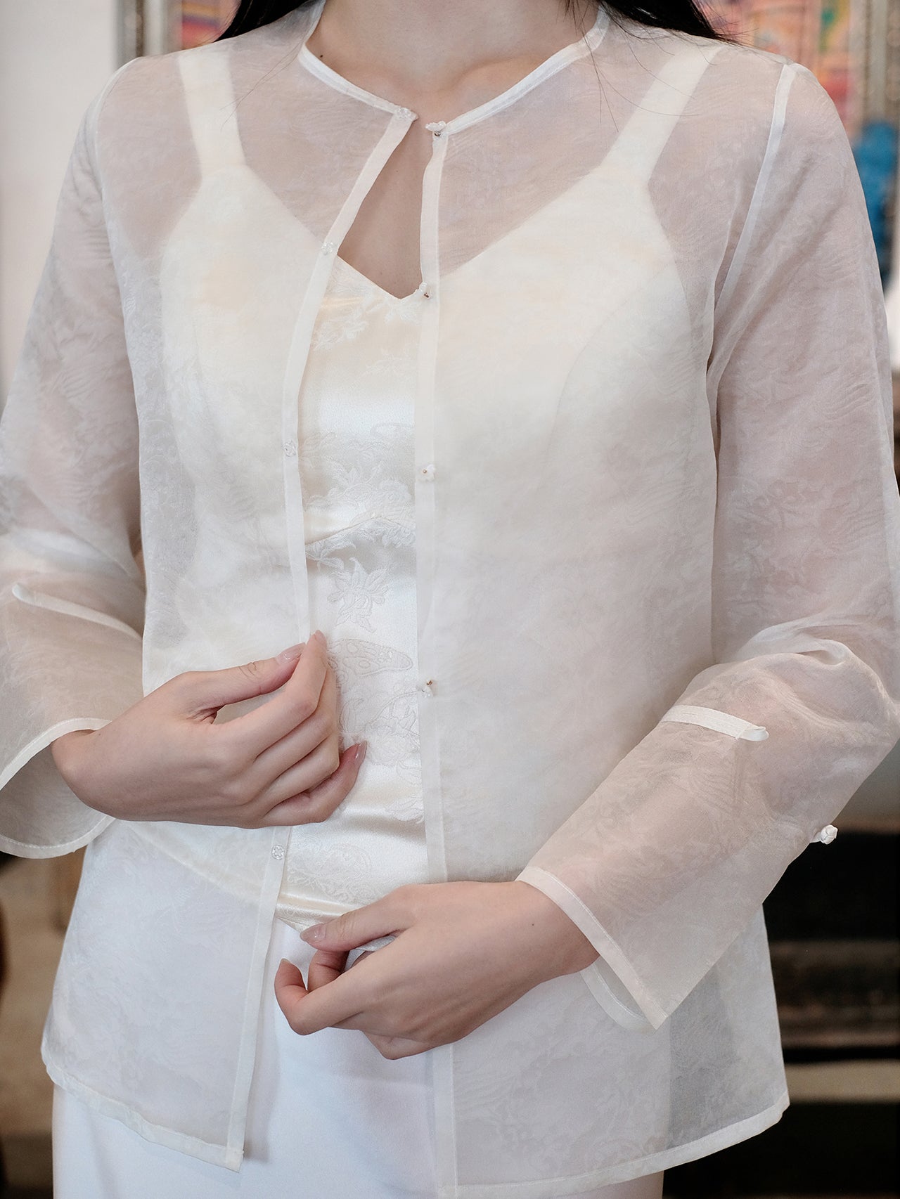 Han White Jade Silk Gauze