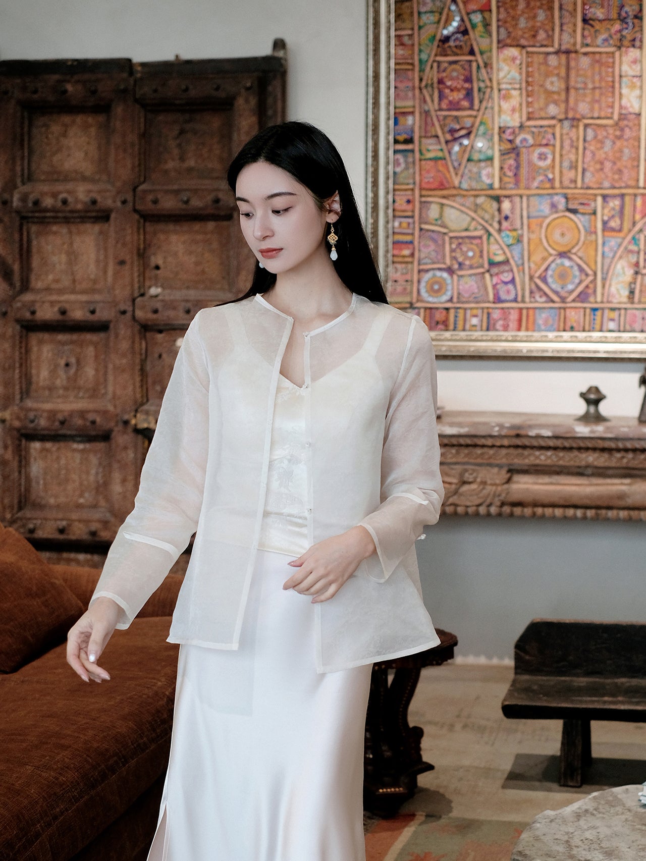 Han White Jade Silk Gauze