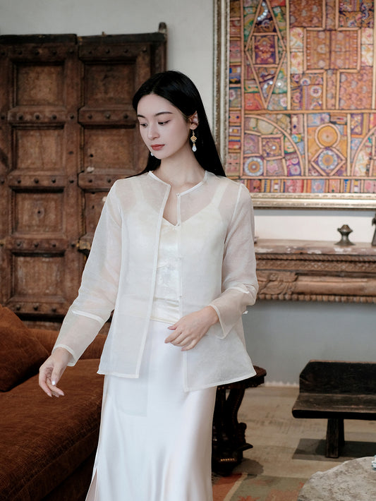 Han White Jade Silk Gauze