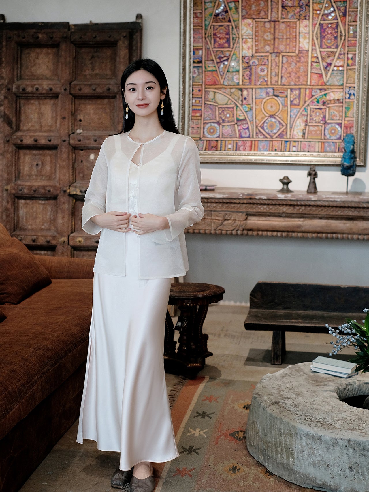 Han White Jade Silk Gauze